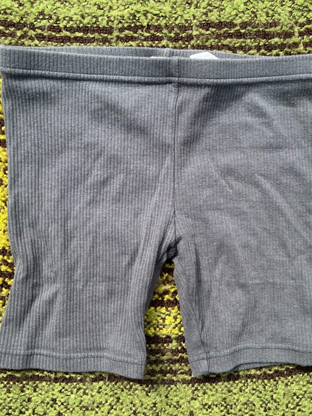 Jamie Kay Ribbed Charcoal Gray Bike Shorts